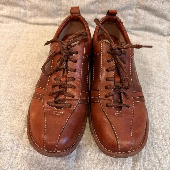 Born Oxford Mens 11 US 45 EU Brown Leather Two Tone Shoes Lace Up Casual - Picture 6 of 13